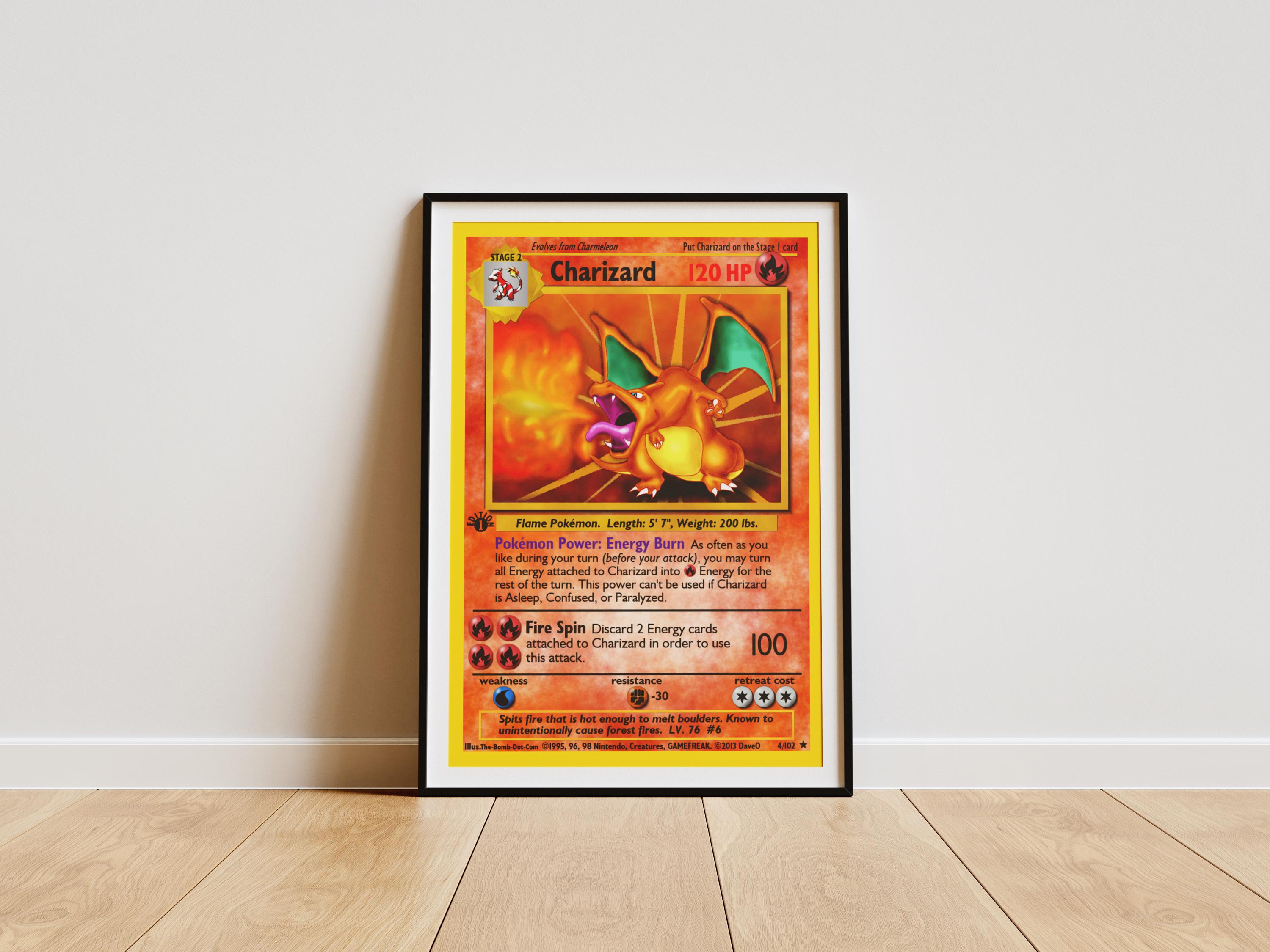 Charizard Card Pokemon Framed Print - Etsy