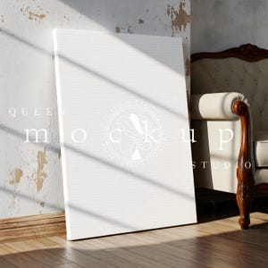 Mockup de moldura de tela, Mockup de papel de parede, Mockup de moldura de arte, Modelo de Photoshop DIN A4, Mockup de tela vertical, Mockup de tela vintage, Close up