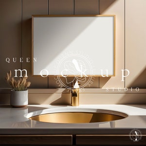 Wood Frame Mockup, Frame Mockup Psd, Bathroom Frame Mockup, DIN A Frame Mockup, Wooden Poster Frame, Photoshop a4 Mockup, Mockup