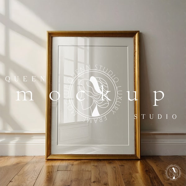 Gold Frame Mockup, Vintage Frame Mockup, Frame Mockup, DIN A Size Mockup, Golden Poster Frame, Photoshop a4 Mockup, Retro Single Mockup