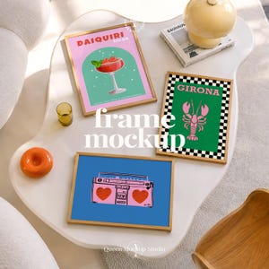 3 Poster Frame Mockup for Gallery Wall Art Display (PSD, JPG)