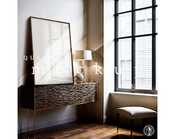 Modern Black Frame Mockup: Interior Poster/Print Display (PSD & JPG)