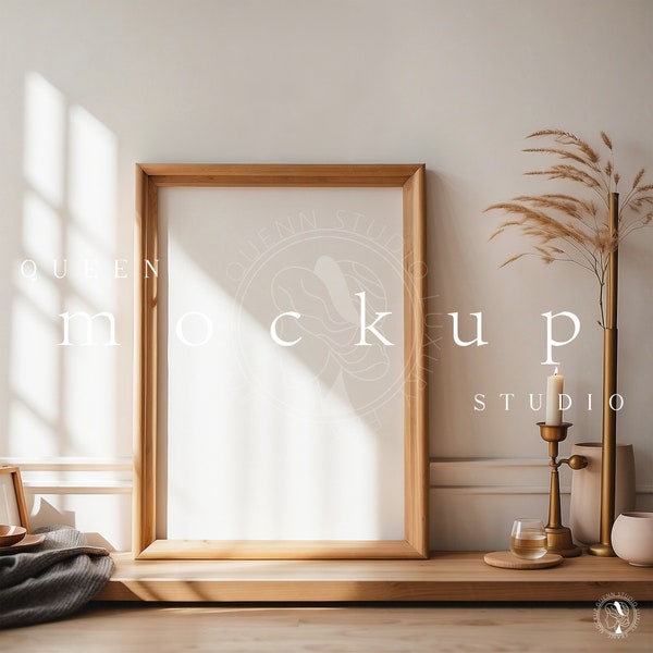 Interior Frame Mockup, Frame Mockup, Wood Frame Mockup, Scandi Frame Mockup, Boho Frame Mockup, Rustic Frame Mockup, DIN A , Queen Mockup