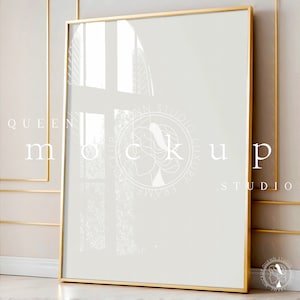 Wood  Frame Mockup, Wallpaper Mockup, Frame Mockup, DIN A4 Photoshop Template, Gold Frame Mockup, Digital Frame For Print, Frame Display