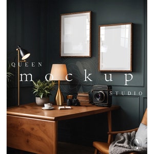 Rustic Wood Frame Mockup: Interior Scene (PSD & JPG)
