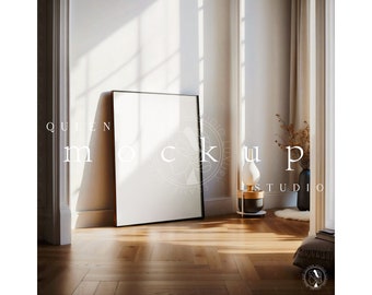 Wood Frame Mockup: DIN A4 Vertical Frame (PSD & JPG)