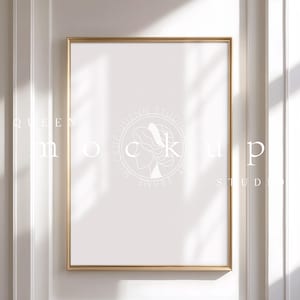Gold Frame Mockup: Minimalist Wall Art Poster Display (PSD & JPG)