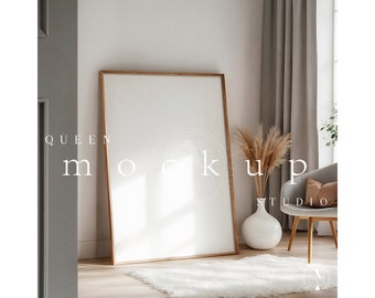 Holzrahmen Mockup: DIN A4 Vertikaler Rahmen, Kinderzimmer Motiv (PSD & JPG)