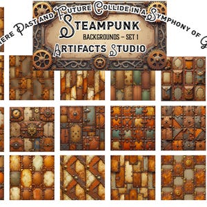 Gearbound Artisan's Delight: 20 fundos Steampunk robustos em JPG e PDF