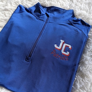 School Spirit Quarter Zip Jacket, School Mascot Lightly Lined Zip Jacket,  Pullover School Shirt,  Custom School Mascot Colors