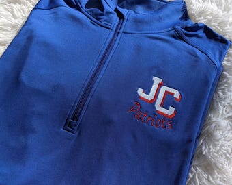 School Spirit Quarter Zip Jacket, School Mascot Lightly Lined Zip Jacket,  Pullover School Shirt,  Custom School Mascot Colors