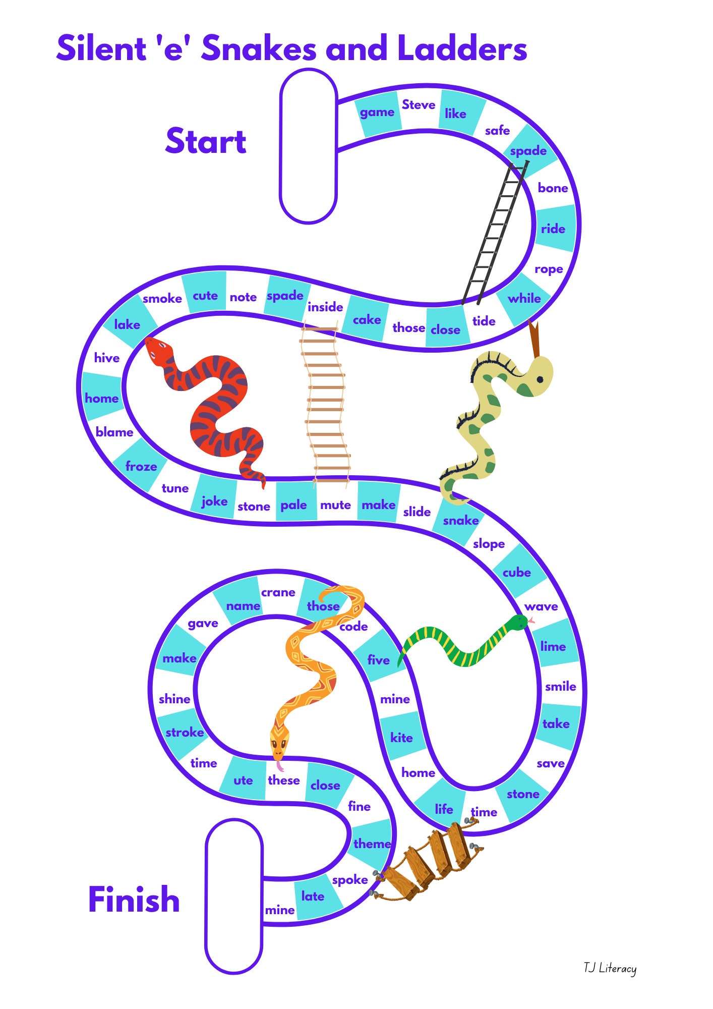 Decoding Snakes and Ladders Games Set of 5 Etsy