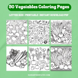 Vegetables Coloring Pages for Kids |Printable Coloring Pages |Vegetables Coloring for Adults| Digital Download |Mindfulness Coloring