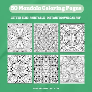 Geometric Mandala Coloring Pages for Kids |Printable Coloring Pages |Mandala Coloring for Adults| Digital Download |Mindfulness Coloring