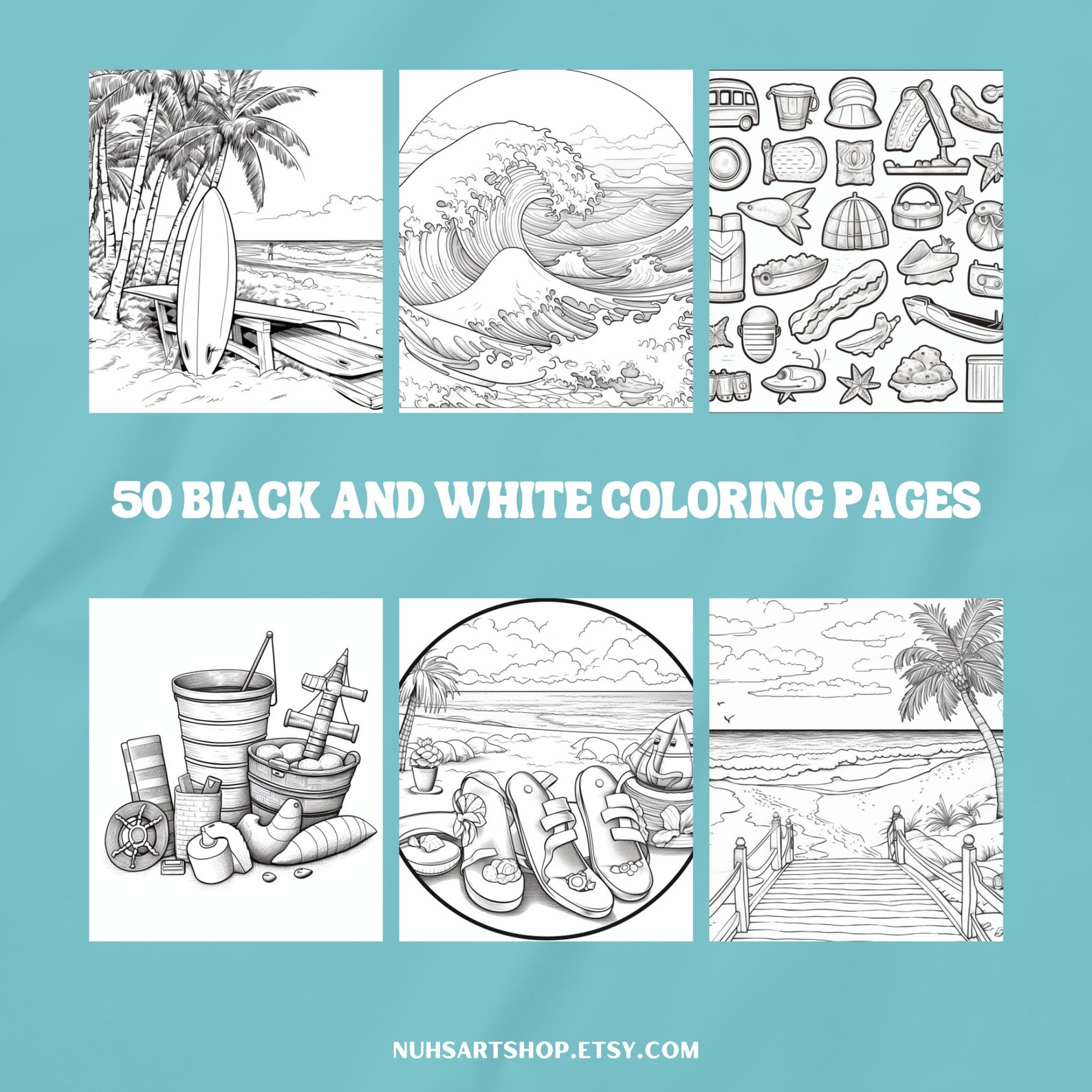 Beach Coloring Pages for Kids |printable Coloring Pages |beach Coloring ...