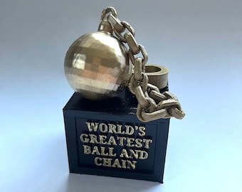 Worlds Greatest Ball and Chain Trophy, Funny Trophy, Funny Gift for Him, Gag Gift, Funny Dad Gift, Funny Gift for Her, Award,livingforlaughs