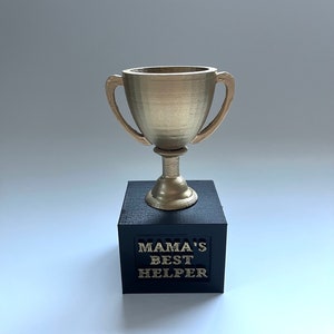Mama's Best Helper Trophy, Funny Trophy, Funny Gift for Kids, Gag Gift, Gift for Her, Funny Award, Kid Award, Chore Award livingforlaughs