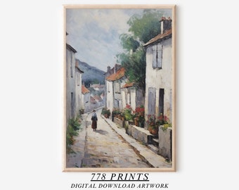 Vintage Cityscape Painting | City Landscape | Architecture Print | PRINTABLE Art | 483