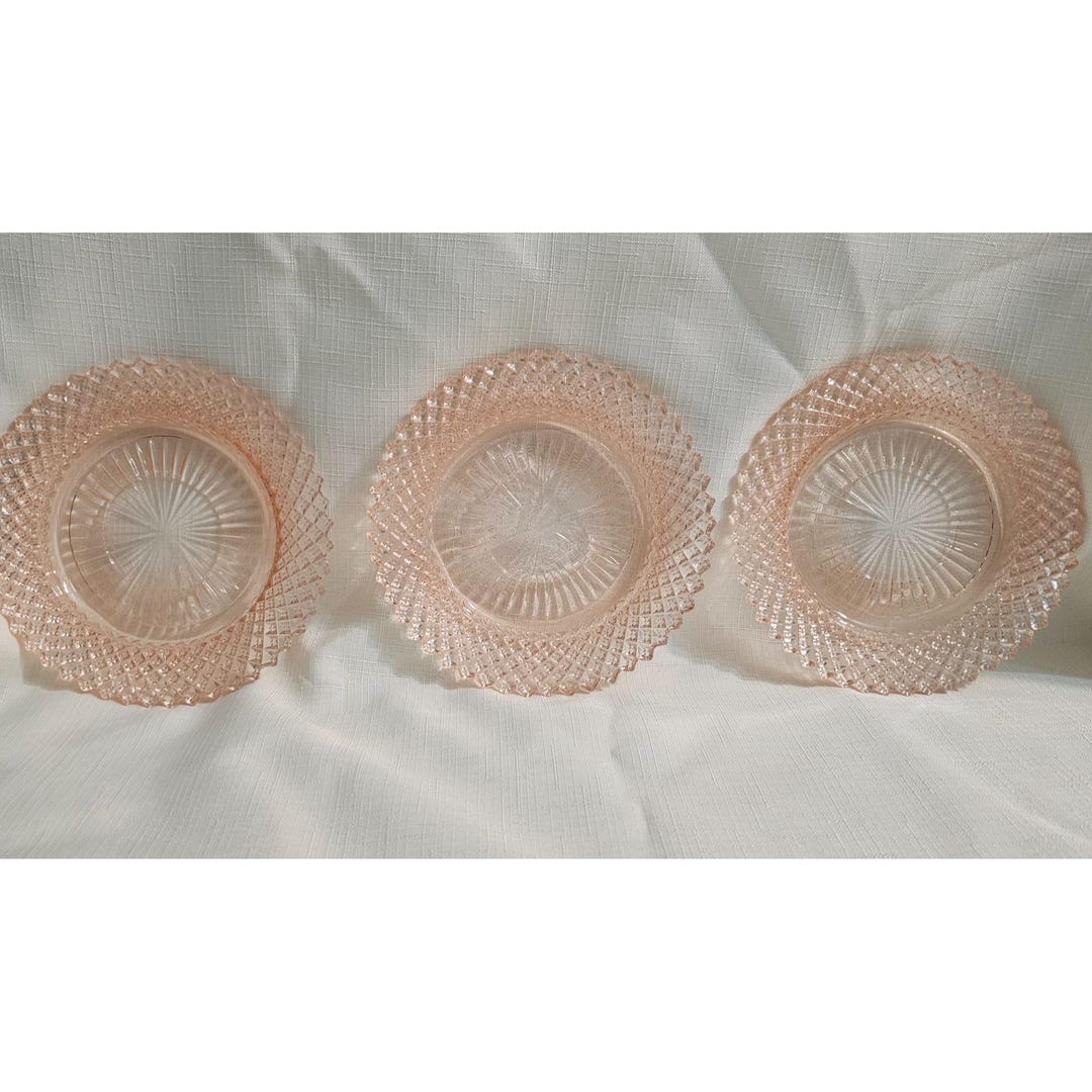 Pink 5 Inch Dessert Plates - Set of 3 or Candle /trinket Holders - Etsy