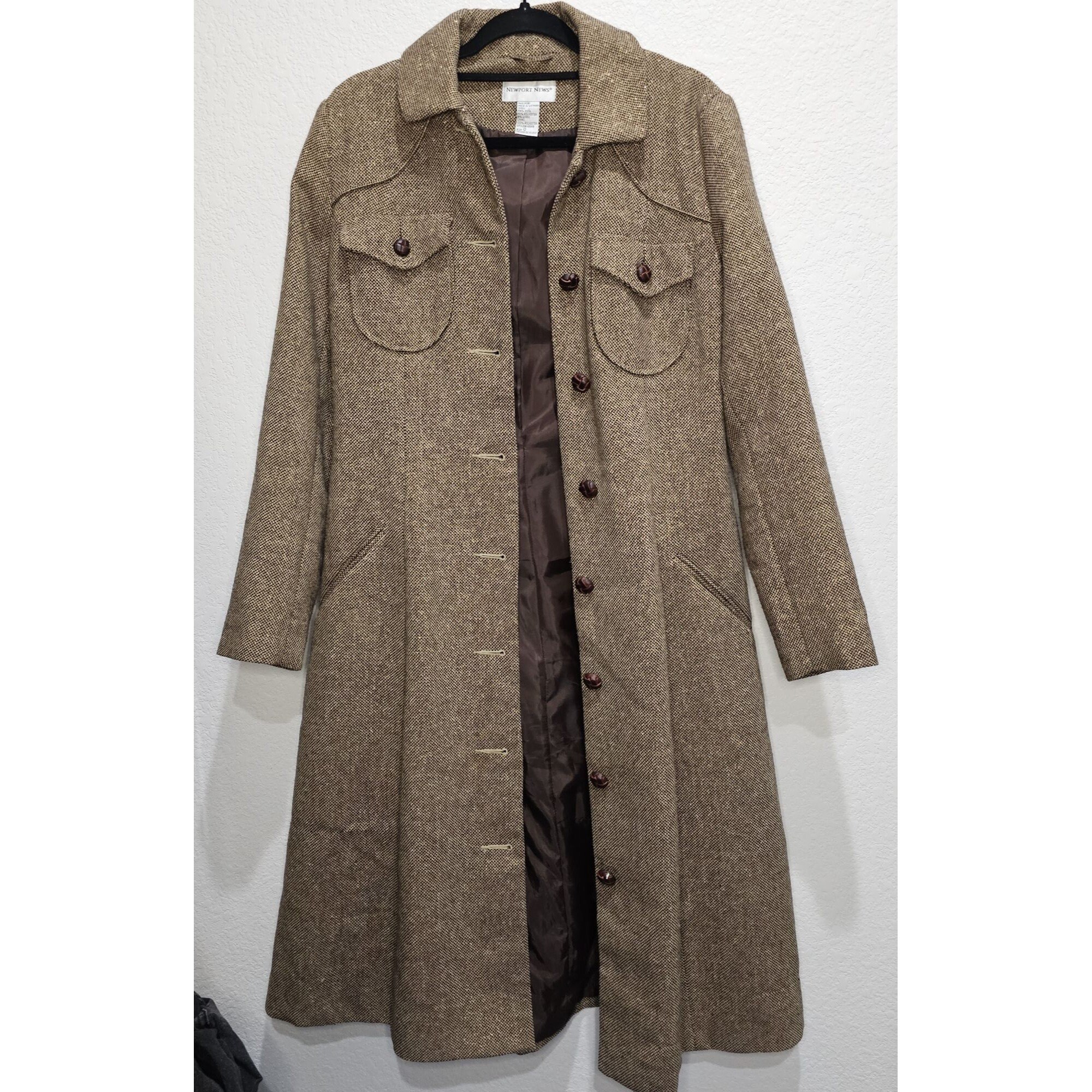 Buy Vintage Newport News Long Jacket Coat 54 Wool gold Flake Material Woven Throughout Online in India Etsy