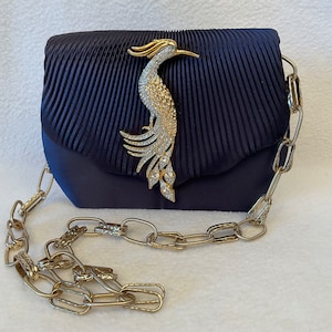 Vintage peacock navy purse