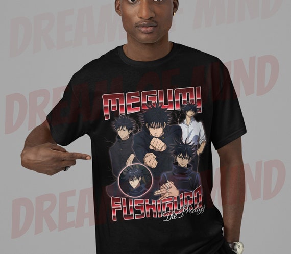 Retro Megumi Fushiguro T-Shirt, Anime Otaku Bootleg Tee
