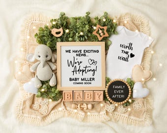 Adoption Announcement Digital Template for Social Media, Editable Adoption Reveal, Gender Neutral Adoption Template, We're Adopting A Baby