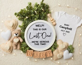 Last One Pregnancy Announcement Digital, Funny Final Baby Editable Template, Last Baby Seriously Social Media Reveal, Grand Finale Expecting