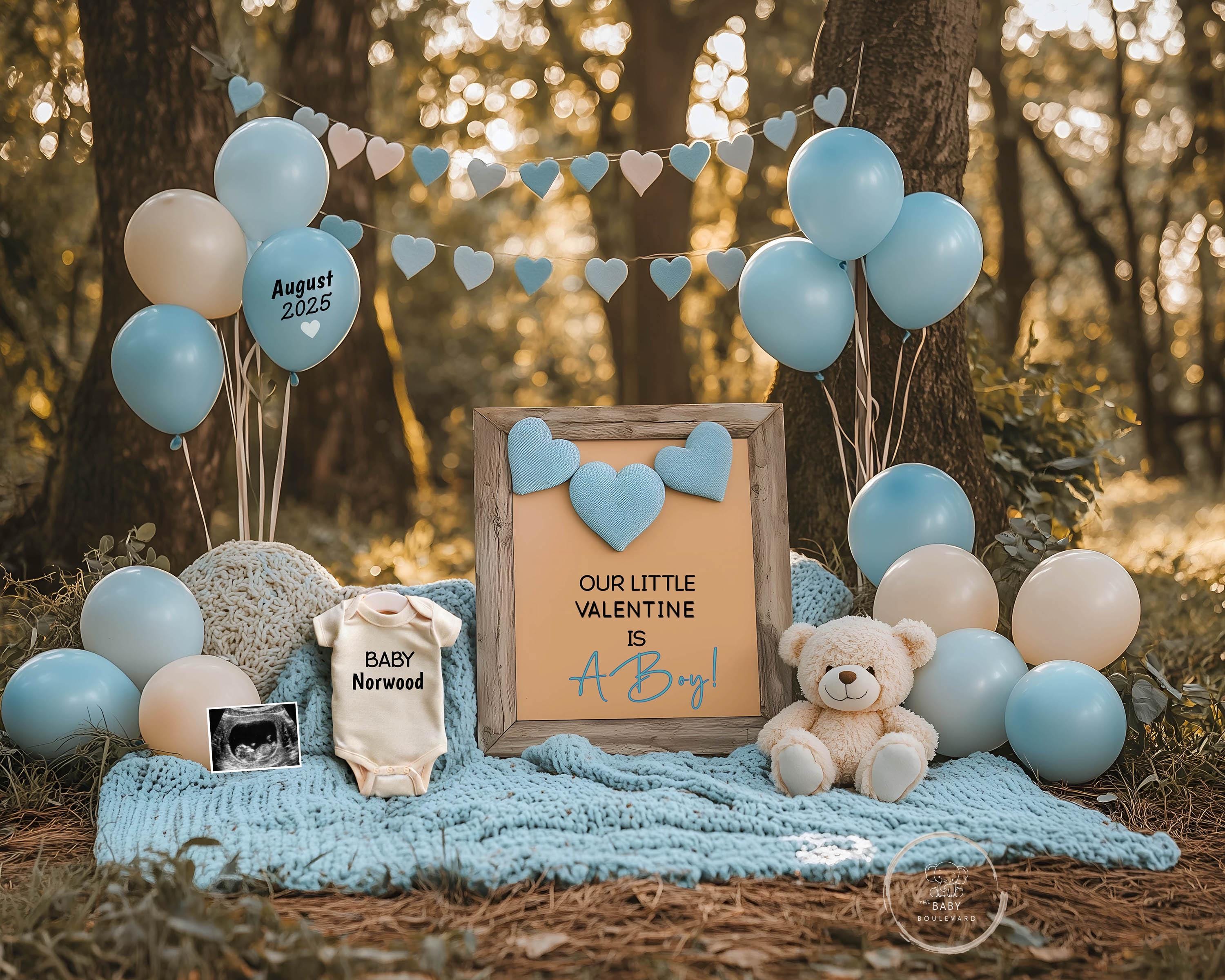 It's A Boy Valentines Day Gender Reveal, Little Baby Brother Pregnancy ...