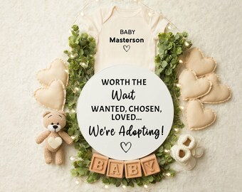 Adoption Announcement Digital Template, Editable Adoption Reveal for Social Media, Gender Neutral Adoption Template, We're Adopting A Baby