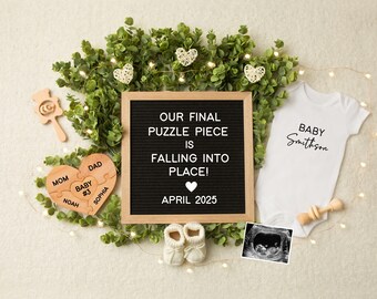 Third Baby Pregnancy Announcement Digital, Baby Number 3 Reveal Editable Template, Neutral Social Media, Expecting, Grand Finale, Last One