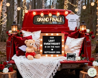 Last One Valentine's Day Pregnancy Announcement, Grand Finale Baby Reveal, February Editable Template (Digital)