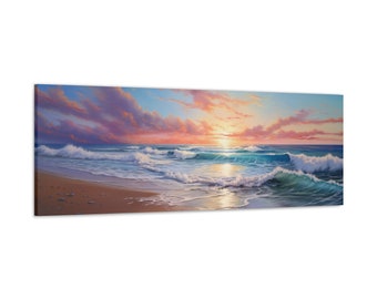 Gentle Dawn Serene Beach Sunrise Canvas Art Print