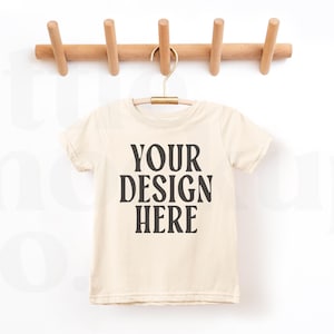 Natural Rabbit Skins 3321 Toddler Fine Jersey T-Shirt Mockup | Front & Back | Toddler and Youth Mockups