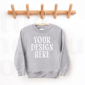 Sport Gray Gildan 180B Youth Sweatshirt | Kids Sweatshirt Mockup | Front & Back