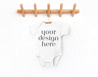 White Rabbit Skins 4400 | Rabbit Skins Baby Mockup |  Bodysuit | Bodysuit Mockup | Baby Mockup | Boho Mockup