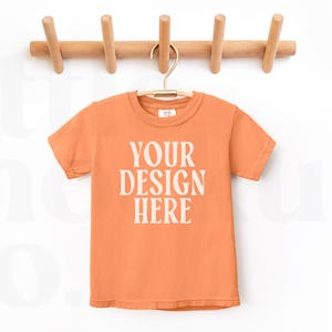 Melon Comfort Colors Youth T-Shirt Mockup | Comfort Colors 9018 Mockup | Front and Back | Youth Mockup