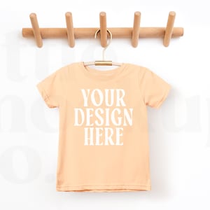 Peachy Rabbit Skins 3321 Toddler Fine Jersey T-Shirt | Short Sleeve Tee Mockup | Rabbit Skins | Toddler Shirt Mockup | Kids Mockup