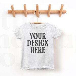 Ash Rabbit Skins 3321 Toddler Fine Jersey T-Shirt Mockup | Front & Back | Toddler and Youth Mockups