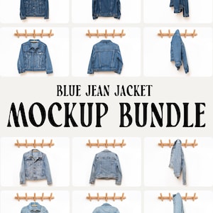 Youth Jean Jacket Mockup | Kids Blue Jean Jacket Mockup | Denim Jacket Mockup | Jean Jacket Mockup Bundle | Sleeve Mockup