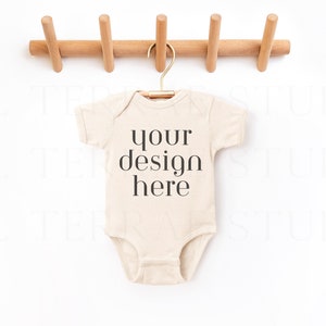 Natural Rabbit Skins Onesie 4400 Mockup | Rabbit Skins Baby Mockup |  Bodysuit | Bodysuit Mockup | Baby Mockup | Boho Mockup