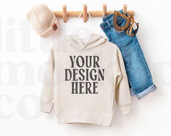 Mockup di felpa con cappuccio in pelliccia di coniglio naturale 3326 / Mockup di felpa con cappuccio in pile per bambini / Mockup di felpa con cappuccio per bambini / Pelli di coniglio 3326 / Mockup per bambini