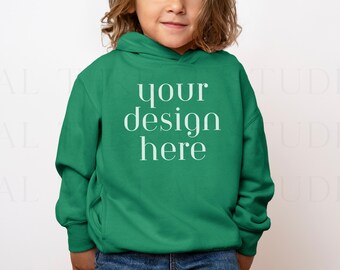 Mockup di felpa con cappuccio Kelly Rabbit Skins 3326 / Felpa con cappuccio in pile per bambini / Mockup di felpa con cappuccio per bambini / Rabbit Skins 3326 / Mockup per bambini