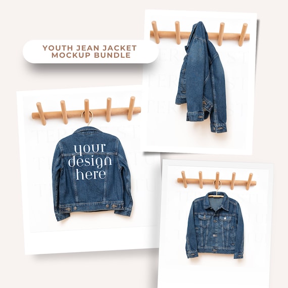 Maqueta de chaqueta vaquera oscura para niños Maqueta de