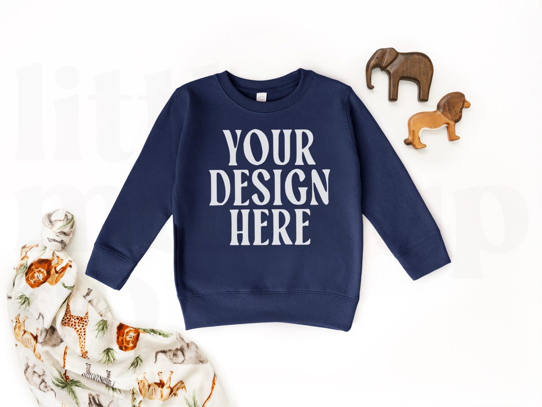 Navy Rabbit Skins 3317 Sweatshirt Mockup - Etsy