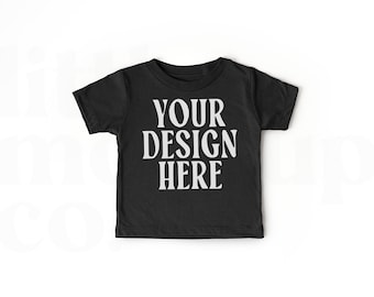 Modello 3001B nero / Modello t-shirt per neonati / Modello t-shirt per neonati / Maglietta a maniche corte in jersey per neonati Bella + Canvas 3001B
