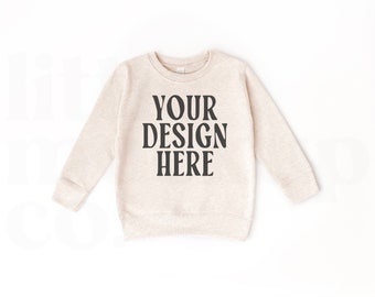 Natural Heather Rabbit Skins 3317 Sweatshirt Mockup | Front & Back