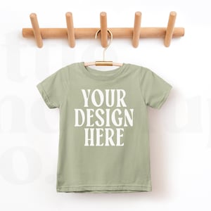Sage Rabbit Skins 3321 Toddler Fine Jersey T-Shirt | Short Sleeve Tee Mockup | Rabbit Skins | Toddler Shirt Mockup | Kid Mockup