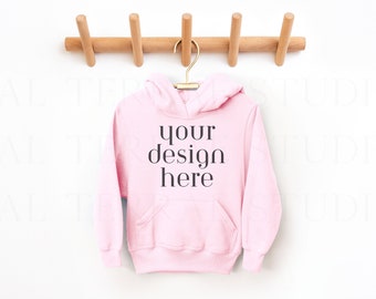 Light Pink Gildan Kids Hoodie | Kids Hoodie Mockup | Youth Hoodie Mockup | Gildan Kids Hoodie | Kids Mockup