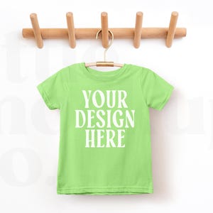 Key Lime Rabbit Skins 3321 Toddler Fine Jersey T-Shirt | Short Sleeve Tee Mockup | Rabbit Skins | Toddler Shirt Mockup | Kid Mockup